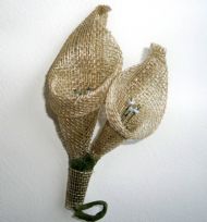 Small Sinamay Lily Lapel brooch
